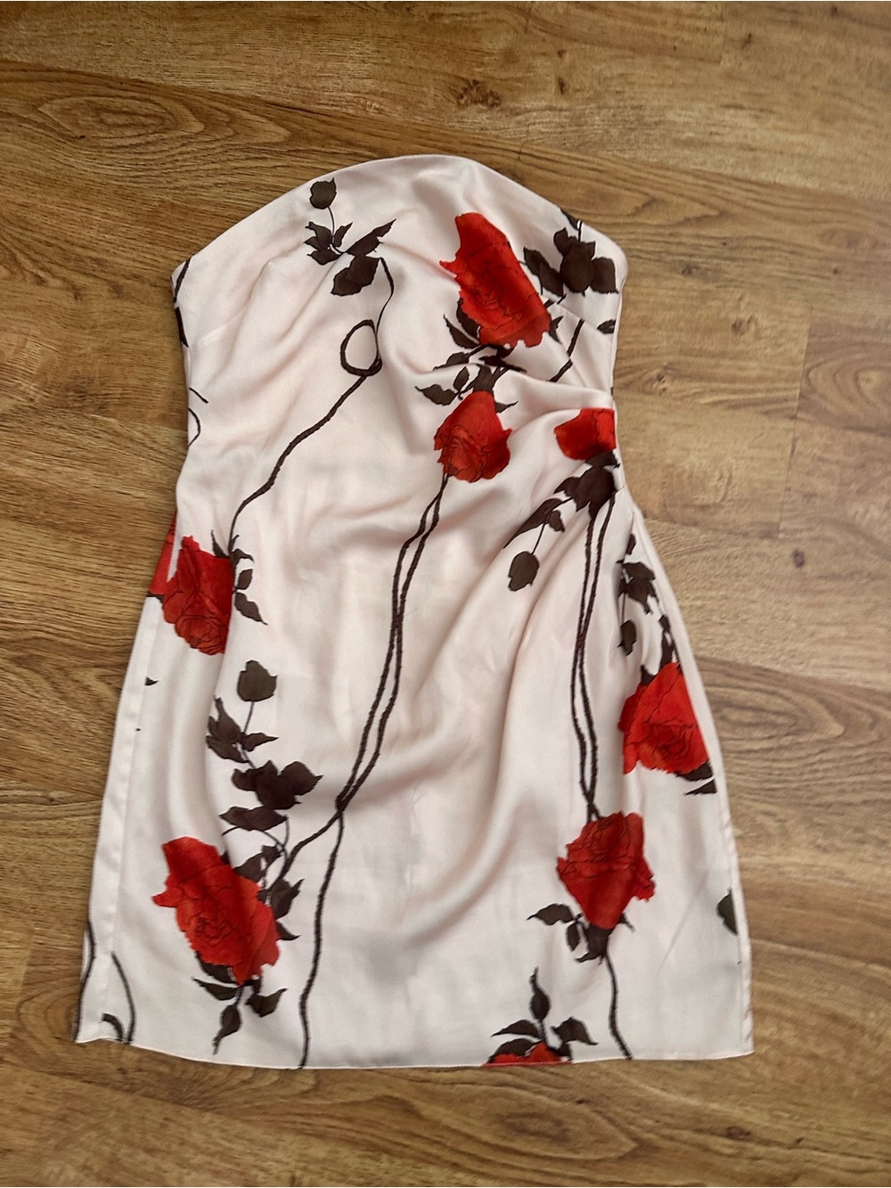 ASOS Design Strapless Rose Mini Dress US 4